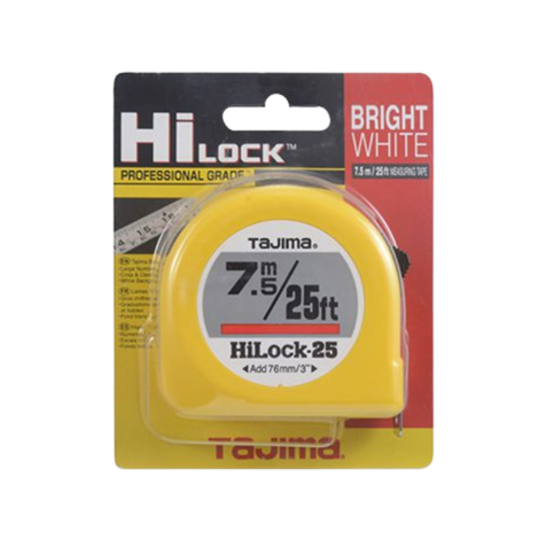 TAJIMA HI-LOCK Measuring Tape 25 ft. / 7.5 m x 1 in. ( 25 mm )