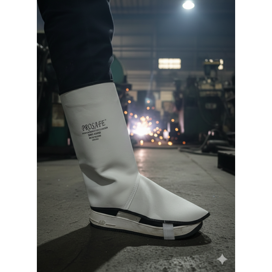 PROSAFE Cowhide Leather Shoe Cover with Velcro. Welding Foot Protection.