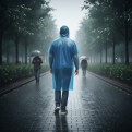 Disposable Raincoat with Draw String Cuff