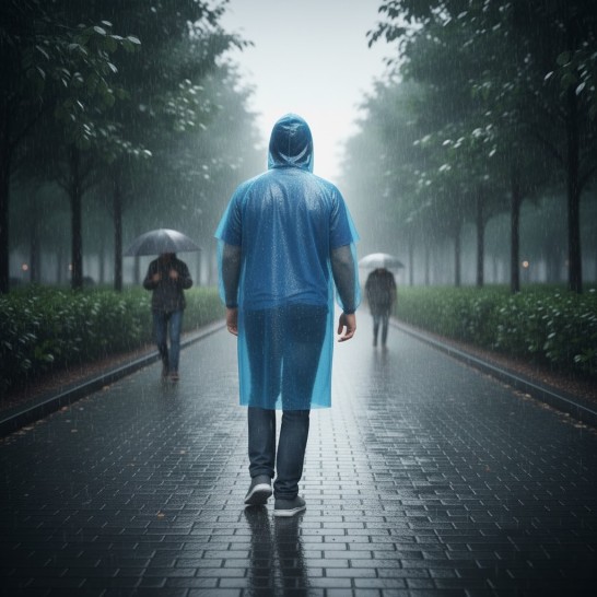 Disposable Raincoat with Draw String Cuff