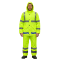 High Visibility Rain Suit. Neon Green with Reflective. 2pcs. Jacket & Pants.