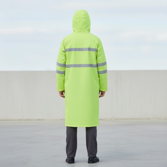 High Visibility Raincoat Neon Green With Reflective