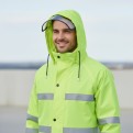 High Visibility Raincoat Neon Green With Reflective