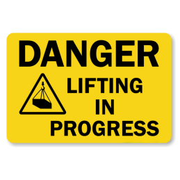 Danger Lifting In Progress Aluminium Signage 600mm x 800mm