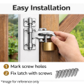 Sliding Bolt Gate Latch Stainless Steel Barrel Bolt with Padlock Hole Door Latch