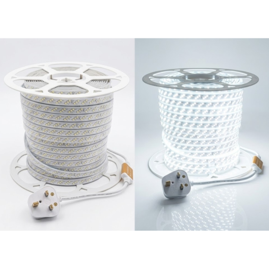 LED Strip Light 15mm width x 50mtr roll with plug | White light