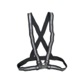 High Visibility Reflective Vest Black Strip Vest with Buckle