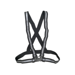 High Visibility Reflective Vest Black Strip Vest with Buckle