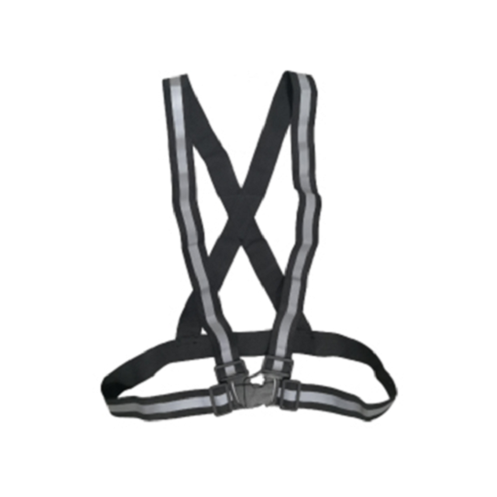 High Visibility Reflective Vest Black Strip Vest with Buckle