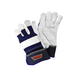 Crust Leather Blue Jean Working Glove with Rubberized Cuff- Per Pair