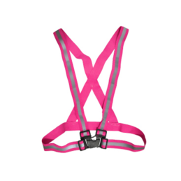High Visibility Reflective Vest Pink Strip Vest with Buckle.