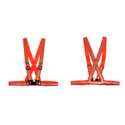 High Visibility Reflective Vest Orange Strip Vest with Buckle.