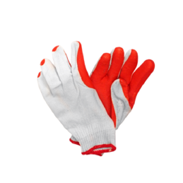 PROSAFE Red Rubber Coated Cotton Glove- per pair. Rubber Coated Glove. Red Palm.