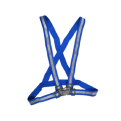 High Visibility Reflective Vest Blue Strip Vest with Buckle.