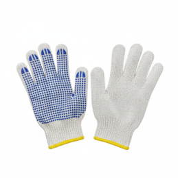 Polka Dot Cotton Glove- per dozen of 12pairs. Blue Dot