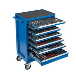 7-Drawer Tool Trolley Blue With Tools [262pcs]