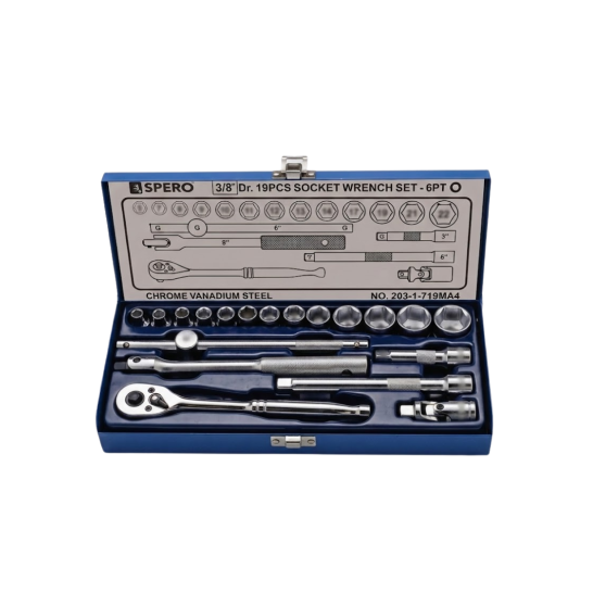 3/8" 19pcs Dr. Socket Set - 6PT