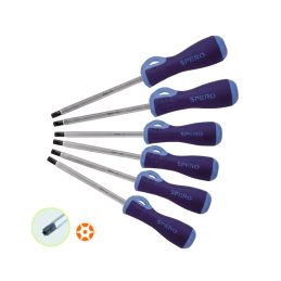 6PC Torqux Head With Central Holed And Hex Shank Screwdriver Set