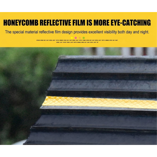 Rubber Wheel Choke 250mm x 170mm x 180mm | Black with Yellow Reflective | Wheel Chock