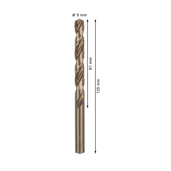BOSCH PRO Stainless Steel HSS-Co Twist Drill Bit, 9 x 81 x 125 mm, 5 pcs