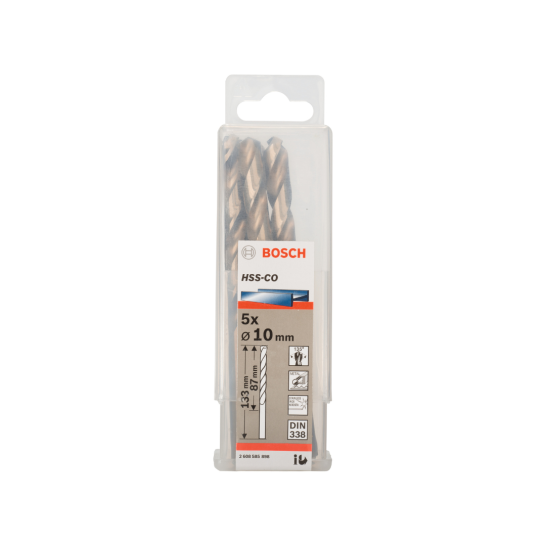 BOSCH PRO Stainless Steel HSS-Co Twist Drill Bit, 10 x 87 x 133 mm, 5 pcs
