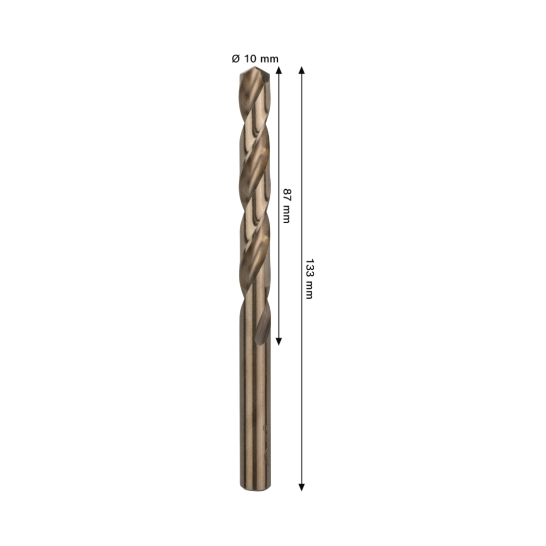 BOSCH PRO Stainless Steel HSS-Co Twist Drill Bit, 10 x 87 x 133 mm, 5 pcs
