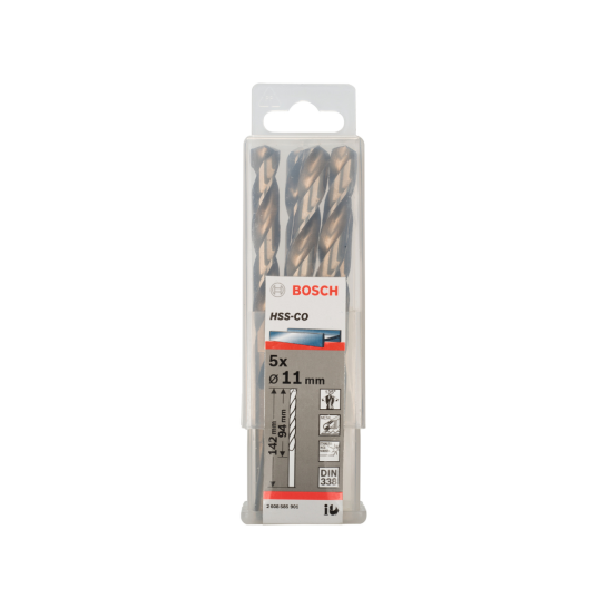 PRO Stainless Steel HSS-Co Twist Drill Bit, 11 x 94 x 142 mm, 5 pcs