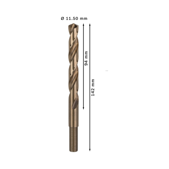 PRO Stainless Steel HSS-Co Twist Drill Bit, 11.5 x 94 x 142 mm, 5 pcs