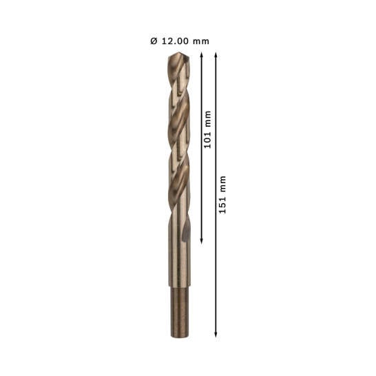 PRO Stainless Steel HSS-Co Twist Drill Bit, 12 x 101 x 151 mm, 5 pcs