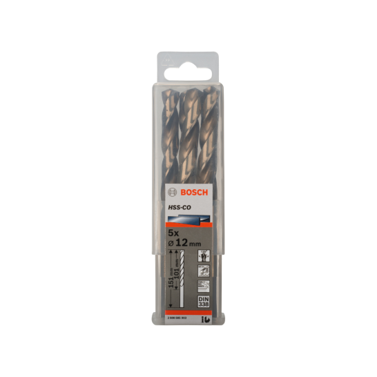 PRO Stainless Steel HSS-Co Twist Drill Bit, 12 x 101 x 151 mm, 5 pcs