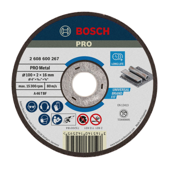 BOSCH PRO Metal Cutting Disc, 100 x 2 x 16 mm