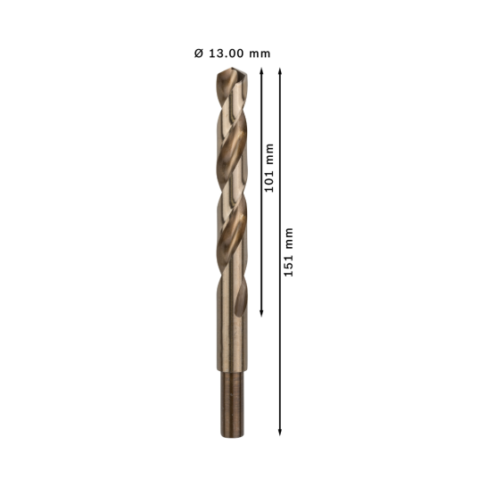 PRO Stainless Steel HSS-Co Twist Drill Bit, 13 x 101 x 151 mm, 5 pcs