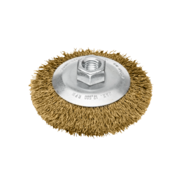 "BIGBON" Crimped Brass Coated Steel Bevel Wheel Brush