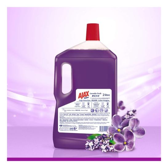 AJAX Fabuloso Multipurpose Cleaner Lavender Fresh 2ltr | Disinfectant eliminates 99.9% bacteria