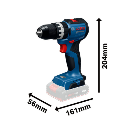 BOSCH GSB18V-52 PRO Cordless Impact Drill Driver | Brushless motor | Metal Chuck | Compact