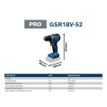 BOSCH GSR18V-52 PRO Cordless Drill Driver | Brushless motor | Metal Chuck | Compact