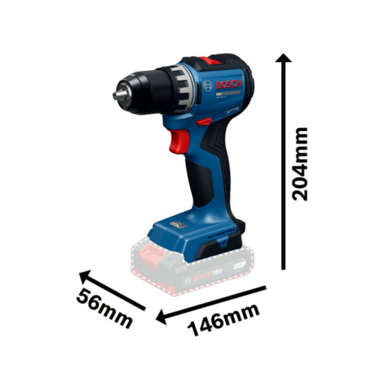 BOSCH GSR18V-52 PRO Cordless Drill Driver | Brushless motor | Metal Chuck | Compact