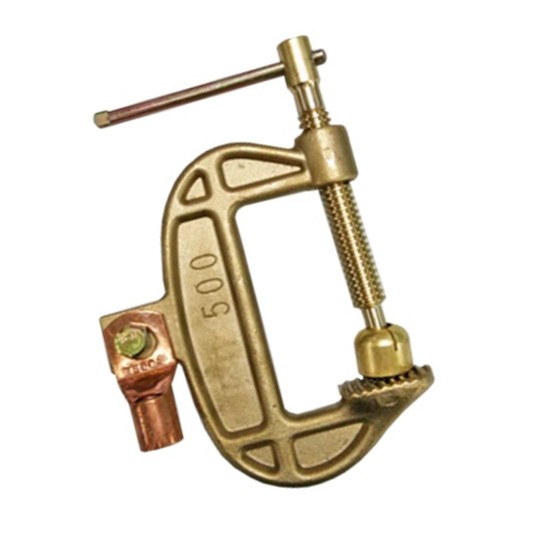 G-Clamp for Earth. 500Amp. Solid Brass.