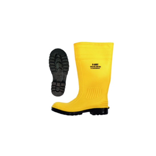 "U-BEST" PVC Industrial Safety Boots (Satin Finishing) With Steel Toe Cap & Mid Sole. Matte