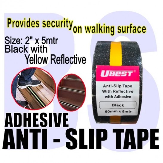 U-BEST Black Anti-Slip Tape With Yellow Reflective