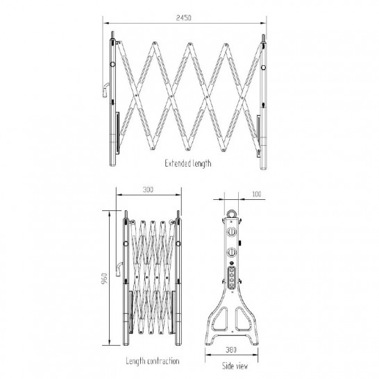 PVC Expandable Barrier up to 2.45m. Barricade