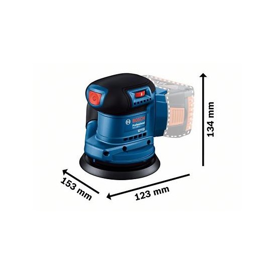 BOSCH GEX 185-LI Professional Cordless Random Orbit Sander. 5" (125mm). Bare Unit or Set