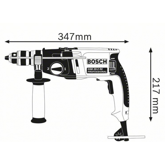 BOSCH GSB 20-2RE Professional Impact Drill. 800W.