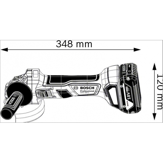 BOSCH GWS 180-LI Professional Cordless Angle Grinder 4 Inch 18V 4.0Ah Battery