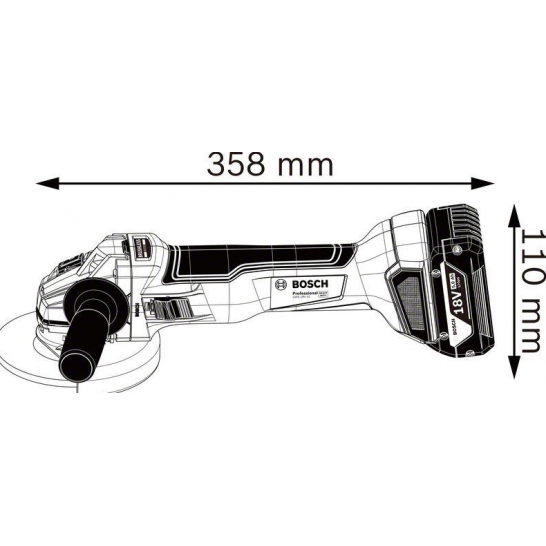 BOSCH GWS 18V-10 Professional Cordless Angle Grinder. 4 Inch (100mm).Bare Unit