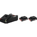 BOSCH Starter Kit 18V 2.0Ah 2pcs Battery and 1pc GAL18V-40 PRO Heavy Duty Charger.