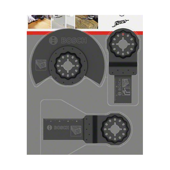 BOSCH 3pcs OMT basic wood set. Accessories for Multi-Cutter. Starlock Set. Saw blade.