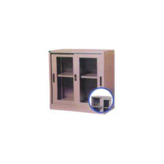 201 Half Height Glass Sliding Door Cupboard