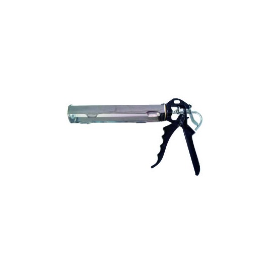 Silver Silicon Caulking Gun 9" Black Handle (Heavy Duty)