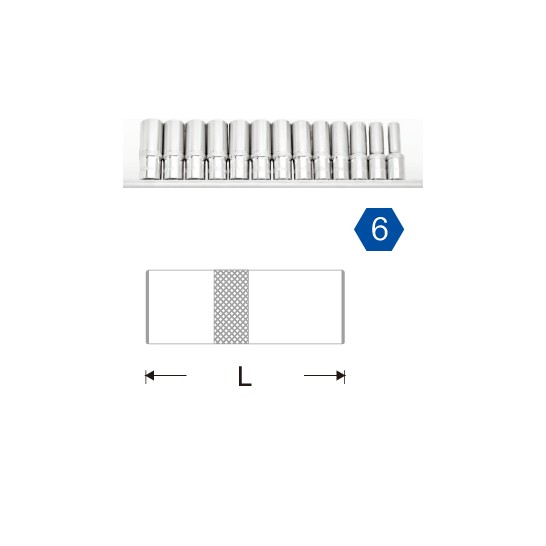 1/4"Dr. Deep Socket Rail Set -6PT.